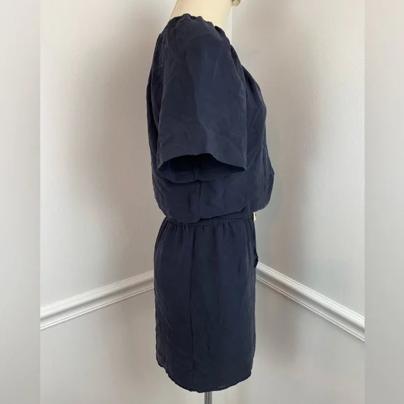 MICHAEL, MICHAEL KORS Black Silk Dress Gold Detail | Size Small - Picture 5 of 11